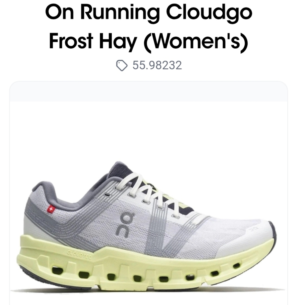 On Cloud Running Cloudgo Athletic Tennis Run Shoe Sneaker Gray White Hey Women 9 - Picture 4 of 16